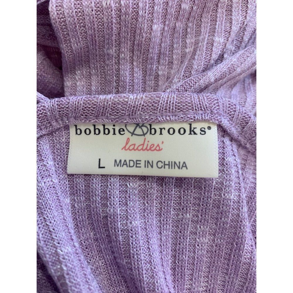 Bobbie Brooks Ladies Knot Front Button Front Lavender Size L Blouse - Picture 7 of 7